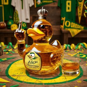 Oregon Ducks 150th Anniversary Duck Shaped Whiskey Decanter