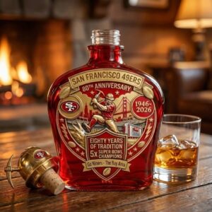 San Francisco 49ers 80th Anniversary 1946-2026 5X Super Bowl Champions Whiskey Decanter