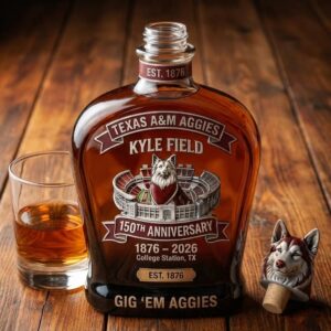 Texas A&M Aggies Kyle Field 150th Anniversary 1876-2026 Whiskey Decanter