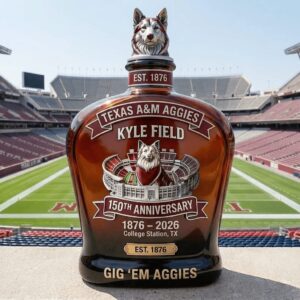 Texas A&M Aggies Kyle Field 150th Anniversary 1876-2026 Whiskey Decanter