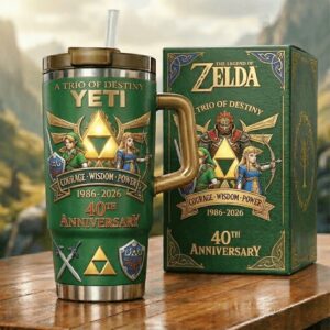 The Legend of Zelda 40th Anniversary Trio Of Destiny YETI Tumbler