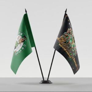 BOSTON CELTICS DESK MINI FLAG SET (2 FLAGS) 1