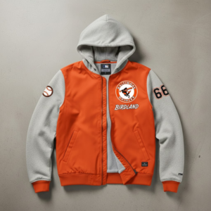 Baltimore Orioles Bomber Hoodie Jacket - Birdland Team Spirit Outerwear