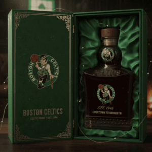Boston Celtics NBA Custom Whiskey Bottle Decanter - Banner 18 Champions Gift