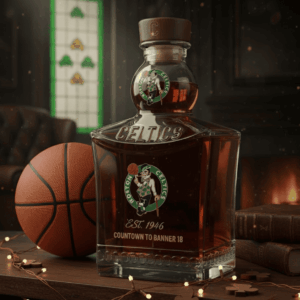 Boston Celtics NBA Custom Whiskey Bottle Decanter - Banner 18 Champions Gift