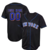 Customized New York Baseball Jersey Black - Mets Style Name Number