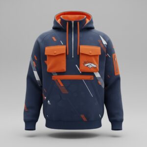 Denver Broncos 3D multiple pockets half zipper hoodie 2026 1