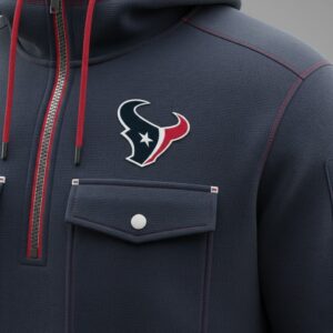 Houston Texans 3D multiple pockets half zipper hoodie 2026 3