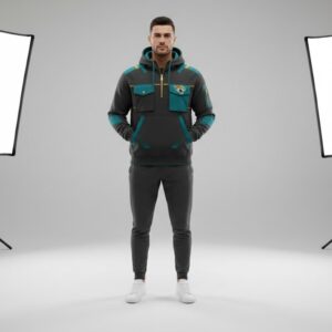 Jacksonville Jaguars 3D multiple pockets half zipper hoodie 2026 3