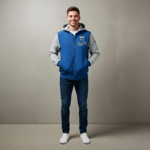 Kansas City Royals Bomber Hoodie Jacket - Royal Blue Crown Logo