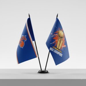 NEW YORK KNICKS DESK MINI FLAG SET (2 FLAGS)