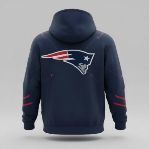 New England Patriots 3D multiple pockets half zipper hoodie 2026 2
