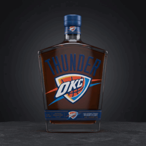 Oklahoma City Thunder NBA Custom Whiskey Bottle Decanter - OKC Loud City Fan Gift