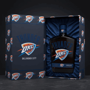 Oklahoma City Thunder NBA Custom Whiskey Bottle Decanter - OKC Loud City Fan Gift