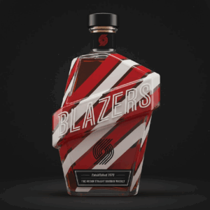Portland Trail Blazers NBA Custom Whiskey Bottle Decanter - Rip City Rose Garden Gift