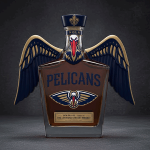 new orleans pelicans Whiskey Bottle 1