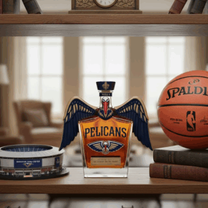 new orleans pelicans Whiskey Bottle 3