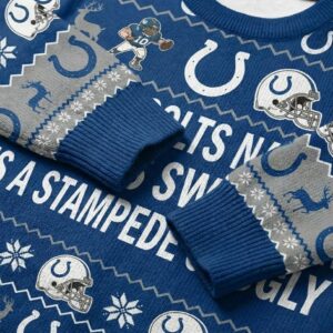Personalized Indianapolis Colts Ugly Christmas Sweater - Custom Message Horseshoe Nation For Him Her