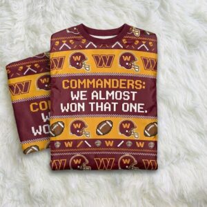 Washington Commanders Ugly Christmas Sweater – NFL “We Almost Won That One” Humorous Fan Gear