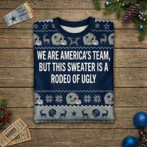 Personalized Dallas Cowboys Ugly Christmas Sweater - Custom Text America's Team Dem Boyz Gift