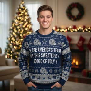 Personalized Dallas Cowboys Ugly Christmas Sweater - Custom Text America's Team Dem Boyz Gift