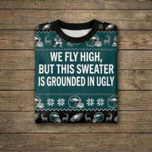 Personalized Philadelphia Eagles Ugly Christmas Sweater - Custom Text Fly Eagles Fly Fan Gift