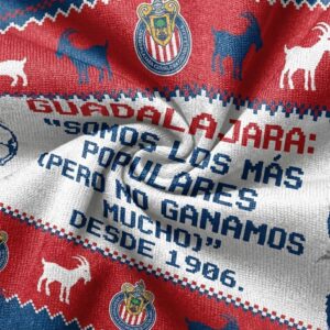 Chivas Guadalajara Liga MX Ugly Christmas Sweater – “Somos Los Más Populares” Iconic Red & White Fan Knit