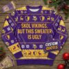 Personalized Minnesota Vikings Ugly Christmas Sweater - DIY Text Skol Nation Purple Pride Sweatshirt