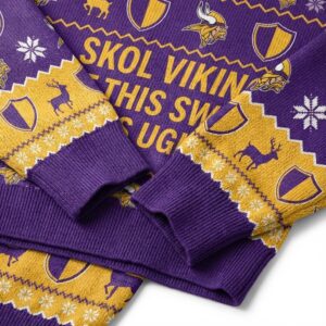 Personalized Minnesota Vikings Ugly Christmas Sweater - DIY Text Skol Nation Purple Pride Sweatshirt