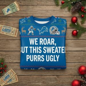 Personalized Detroit Lions Ugly Christmas Sweater - Funny Custom Quote One Pride Holiday Crewneck