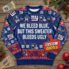 Personalized NY Giants Ugly Christmas Sweater - Big Blue Wrecking Crew Custom Holiday Jumper