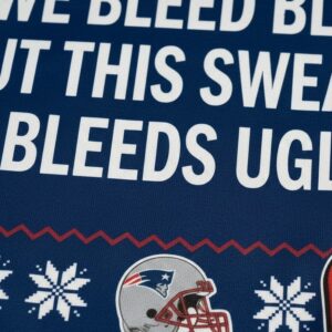 Personalized New England Patriots Ugly Christmas Sweater - Custom Message 6x Champions Football Pullover