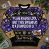 Personalized Baltimore Ravens Ugly Christmas Sweater - Custom Text Ravens Flock Purple Friday Gift