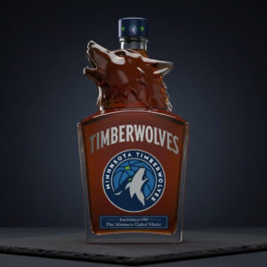 Minnesota Timberwolves Whiskey Bottle - 3D Wolf Head Decanter
