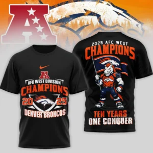Denver Broncos NFL AFC West Champions 3D Shirt