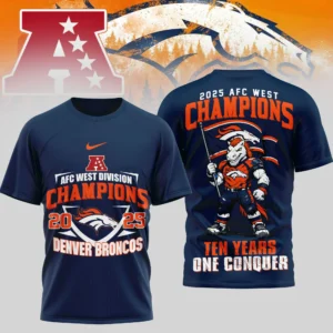 Denver Broncos NFL AFC West Champions 3D Shirt