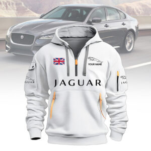 Custom Jaguar Hoodie - 3D Car Logo Pullover Sweatshirt with UK Flag
