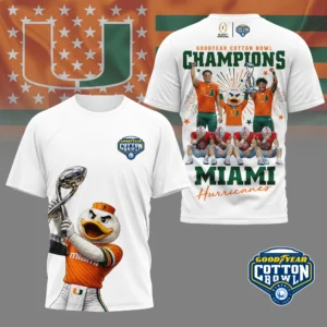 Miami Hurricanes Goodyear Cotton Bowl Champions T-Shirt