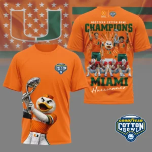 Miami Hurricanes Goodyear Cotton Bowl Champions T-Shirt