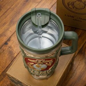 USMC Stanley Tumbler - 3D Eagle Globe and Anchor Emblem Camo Tumbler Cup