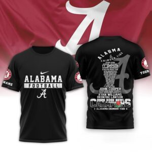 Alabama Crimson Tide 2025 Rose Bowl Champions Roster Custom Name T-Shirt