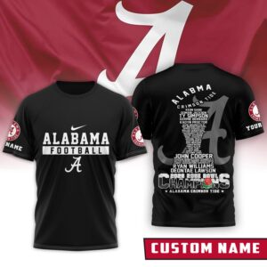 Alabama Crimson Tide 2025 Rose Bowl Champions Roster Custom Name T-Shirt