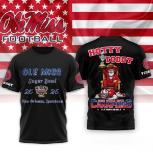 Ole Miss Rebels 2026 Sugar Bowl Champions Custom Name T-Shirt