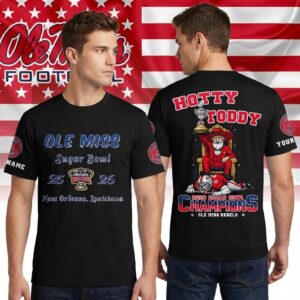 Ole Miss Rebels 2026 Sugar Bowl Champions Custom Name T-Shirt