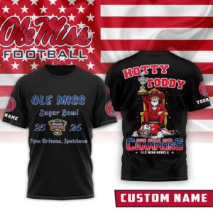 Ole Miss Rebels 2026 Sugar Bowl Champions Custom Name T-Shirt