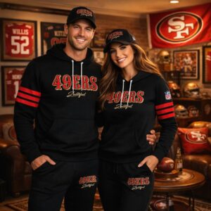 San Francisco 49ers Faithful Appreciation Combo Hoodie and Jogger and Cap