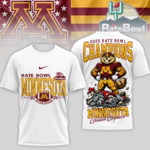 Minnesota Golden Gophers 2025 Rate Bowl Champions T-Shirt