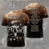 Metallica Tour Setlist 3D T-Shirt