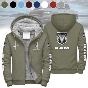 RAM Trucks Personalized Custom Name Fleece Hoodie Jacket