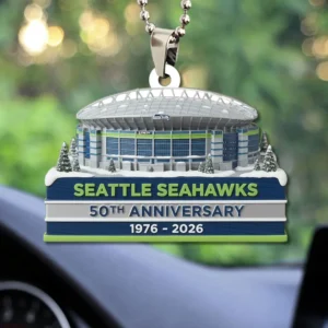Seattle Seahawks 50th Anniversary 1976 - 2026 Car Ornament